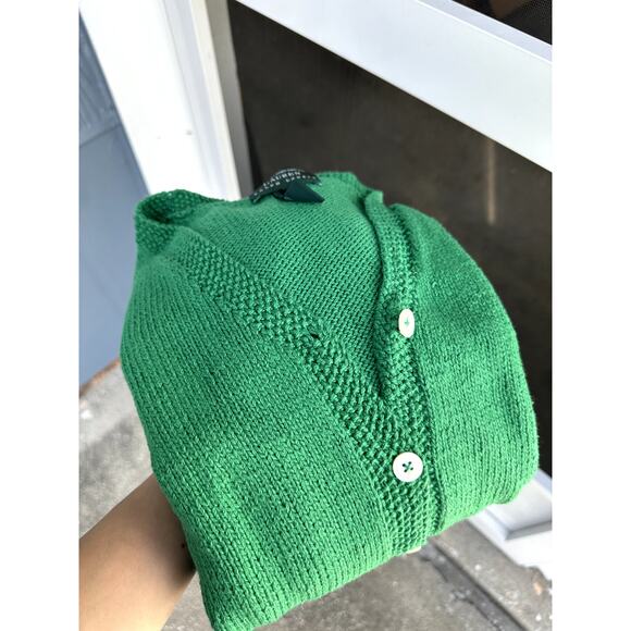 Exclusive Hand Knit for Ralph Lauren Medium Green Cardigan - Picture 6 of 6